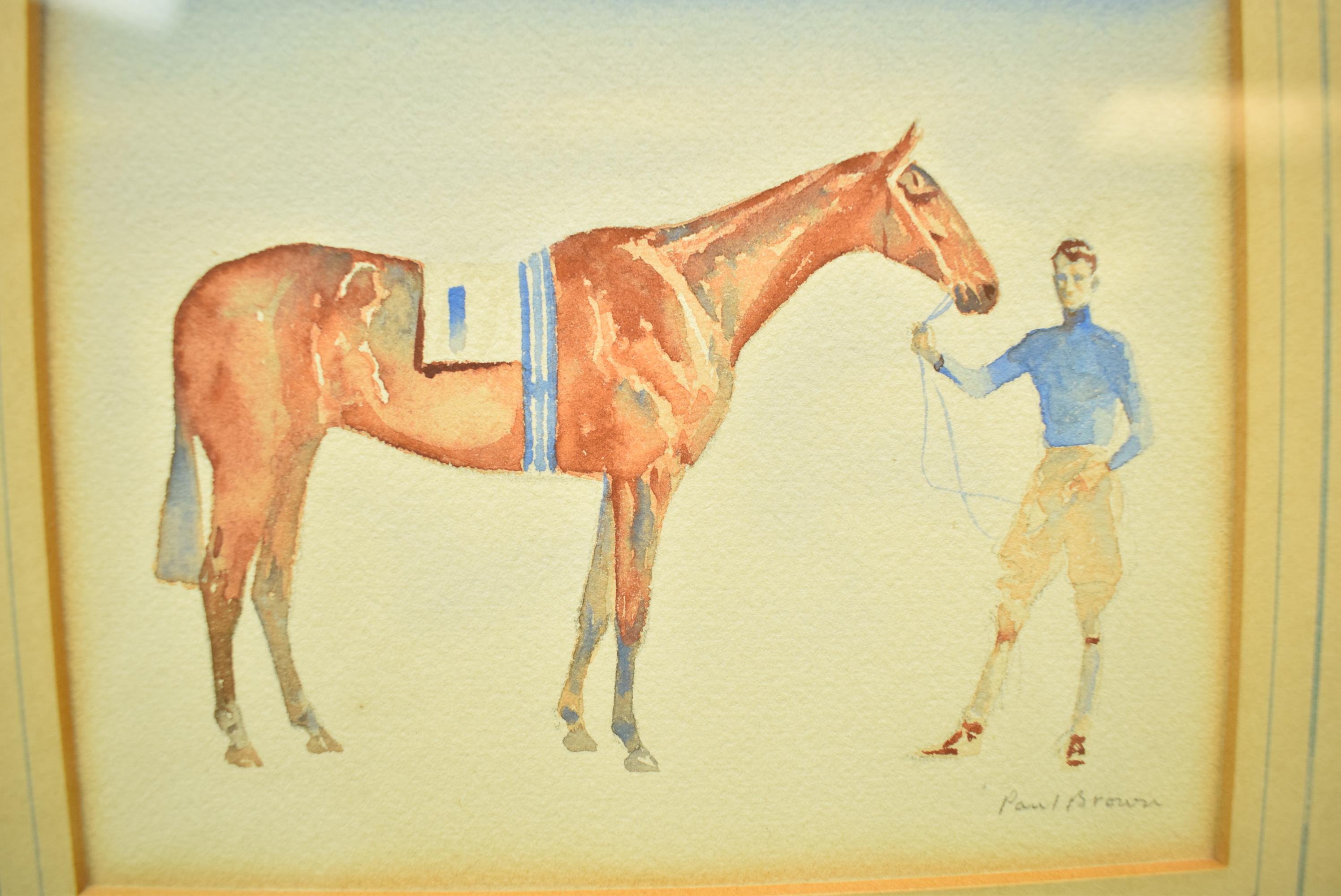 Young Rider w/ #1 Entry c1930s Watercolor by Paul Brown - Art by Paul Desmond Brown