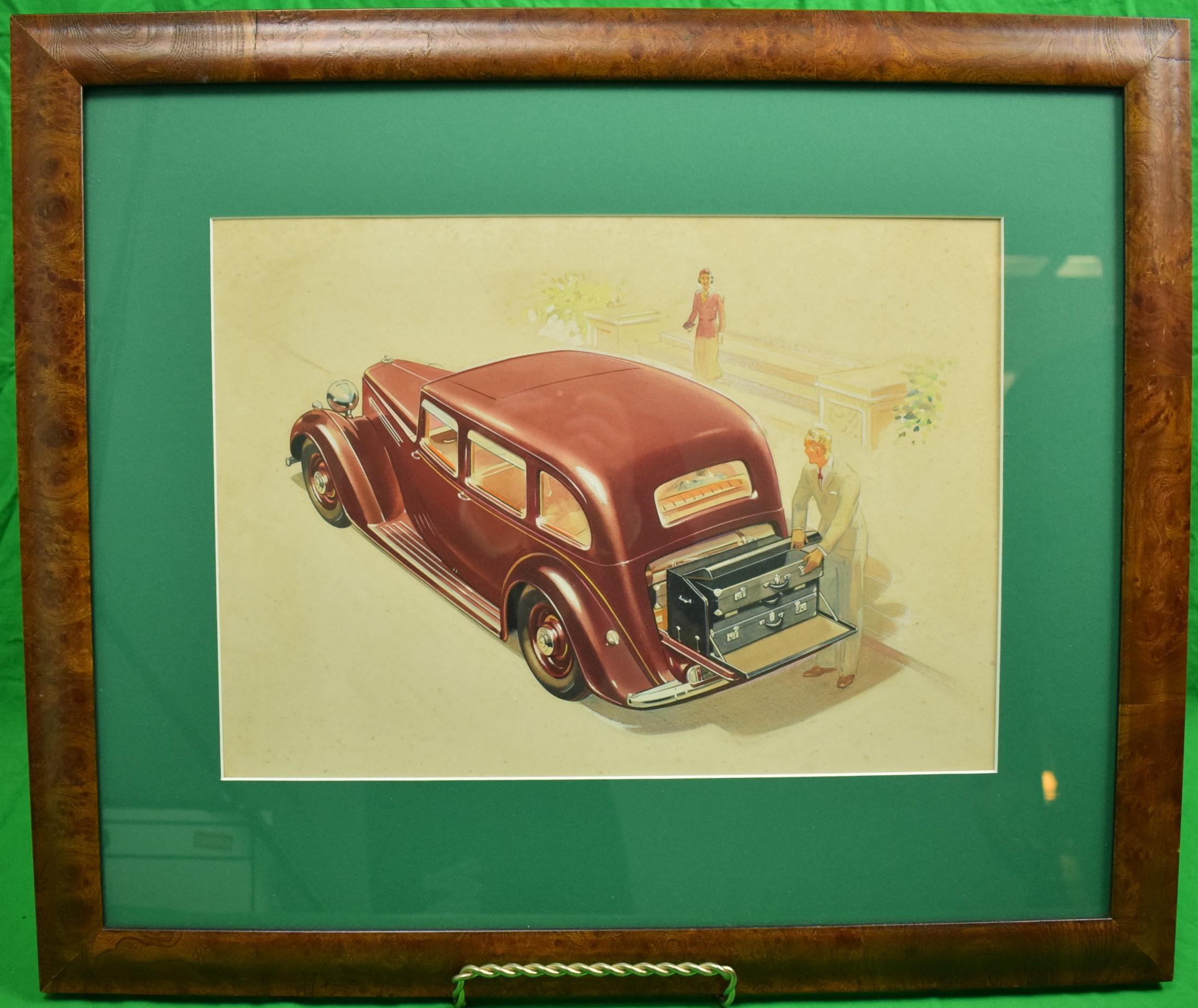 Unknown Figurative Art - English Armstrong Siddeley Motorcar Advert Illustration c1936 Artwork