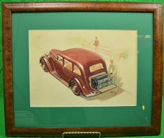 Vintage English Armstrong Siddeley Motorcar Advert Illustration c1936 Artwork