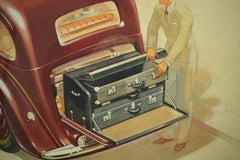 English Armstrong Siddeley Motorcar Advert Illustration 1936 Watercolour Artwork