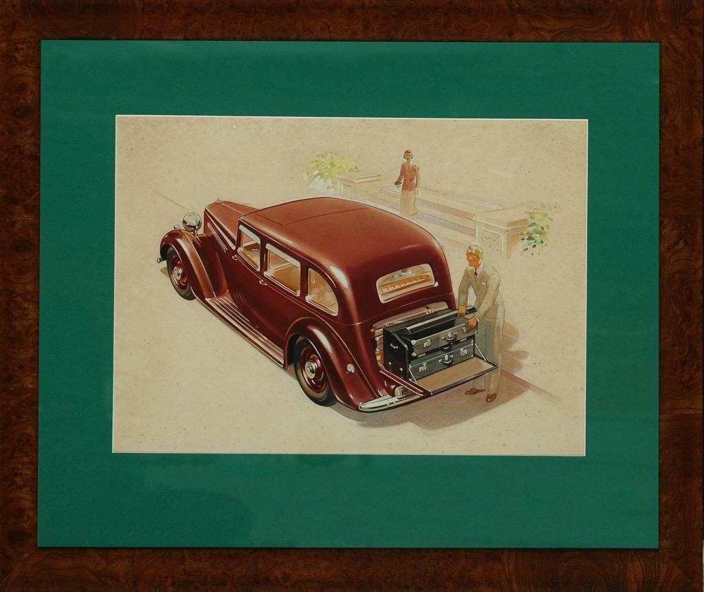 English Armstrong Siddeley Motorcar Advert Illustration c1936 Artwork For Sale 2