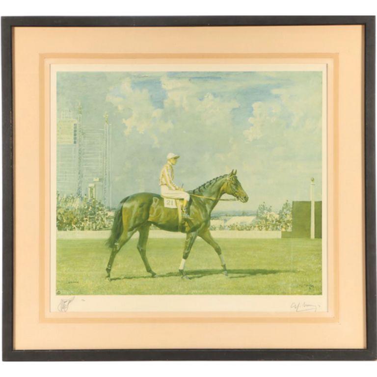Alfred Munnings Equestrian Lithograph "Solario" Race Horse - Art by Sir Alfred James Munnings