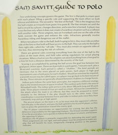 Sam Savitt's 'Guide To Polo' circa 1987 Framed Poster by Sam Savitt (1917-2000)