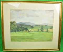 Vintage "Close To The Green" Golf Course Watercolour & Gouache Ex-Mary S.B. Braga Estate