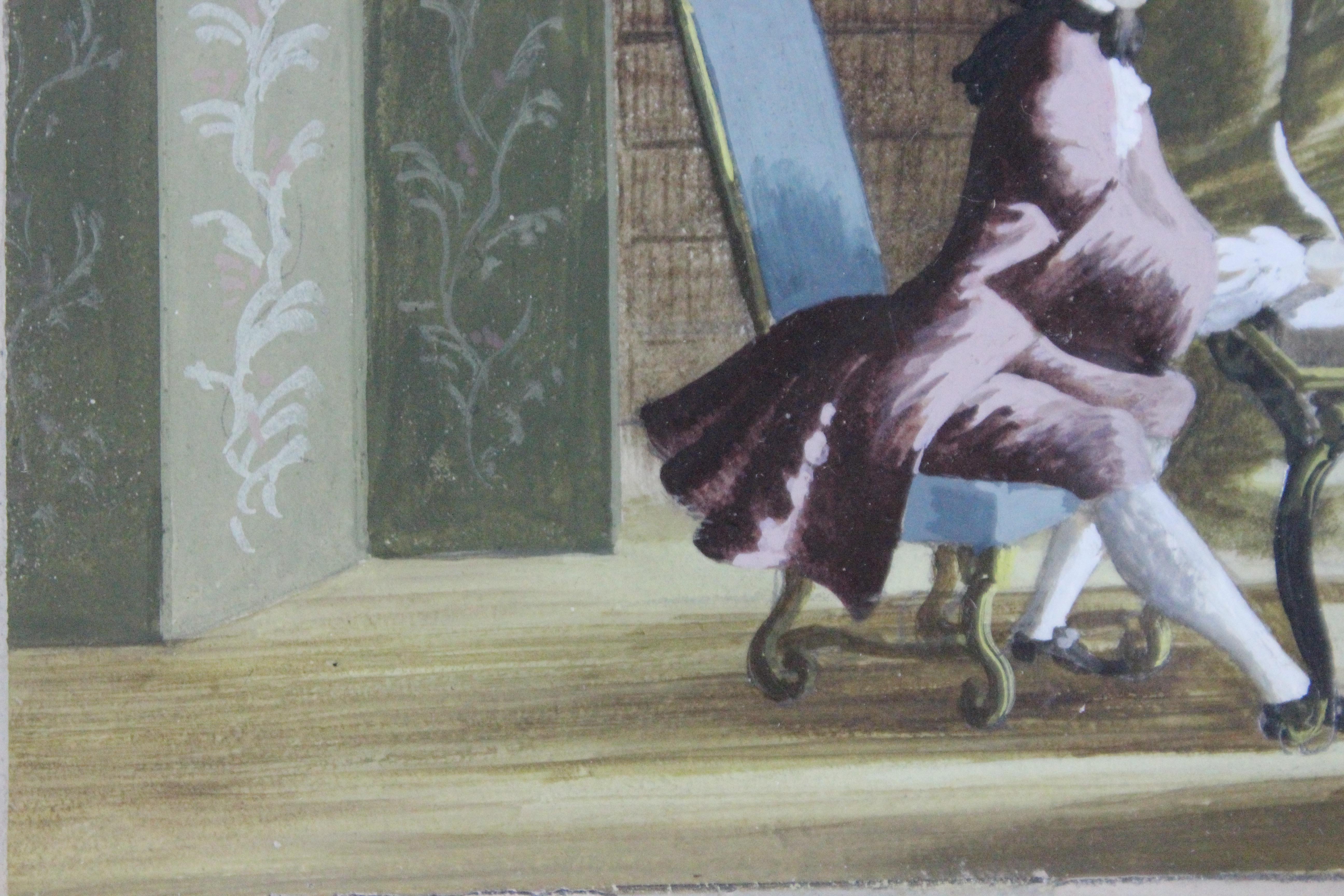 Original gouache by the noted English illustrator, Philip Gough (1909-1986) for the UK (Heinemann) dust wrapper cover artwork of Georgette Heyer's novel The Black Moth pub. 1954

Image Sz: 6.5
