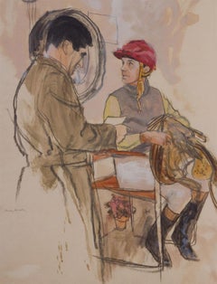 "The Jockey Scale" Watercolor by Henry Koehler (1927-2019)