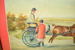 Lady Driving A 2-Horse Tandem Hitch c1929 Gouache by H. W. Standing (1894- 1931)