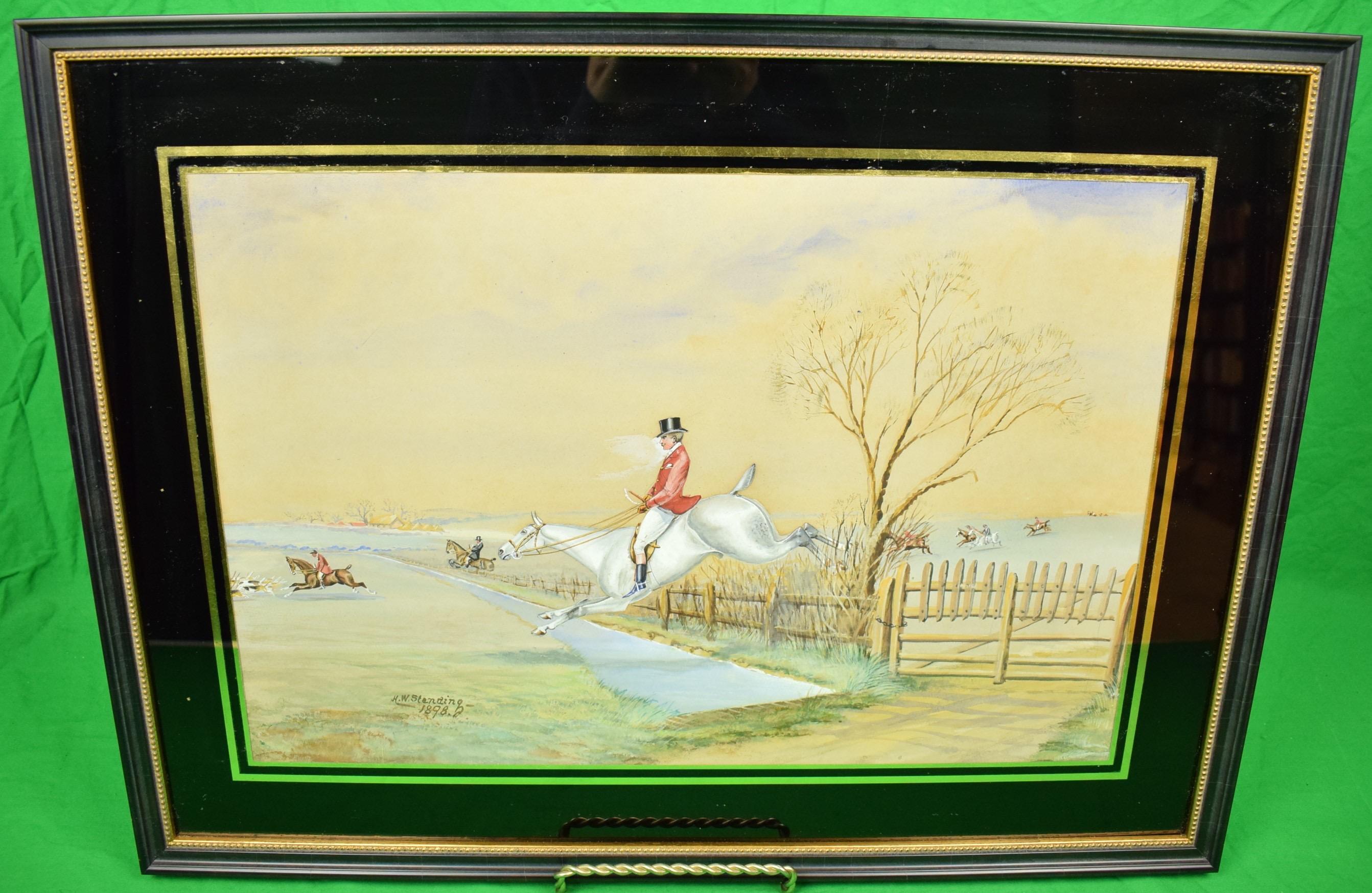Art Sz: 4 1/4H x 21 1/4"W

Frame Sz: 20 1/2"H x 27 1/2"W

In Eglomise Mat

w/ Label on Verso Property of Mrs. J. V. Connolly, Jr.