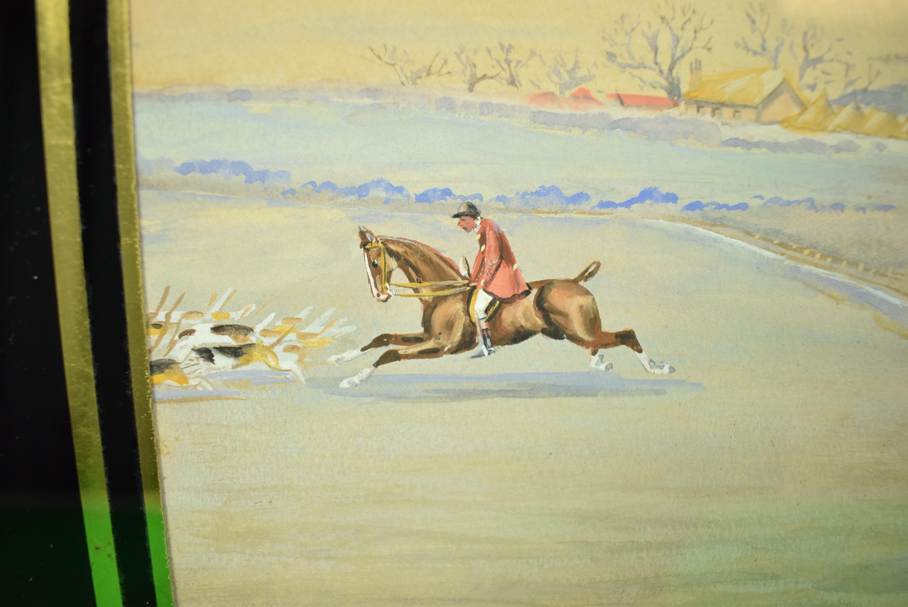 Huntsman Clearing Water Fence c1898 Gouache by H. W. Standing For Sale 6