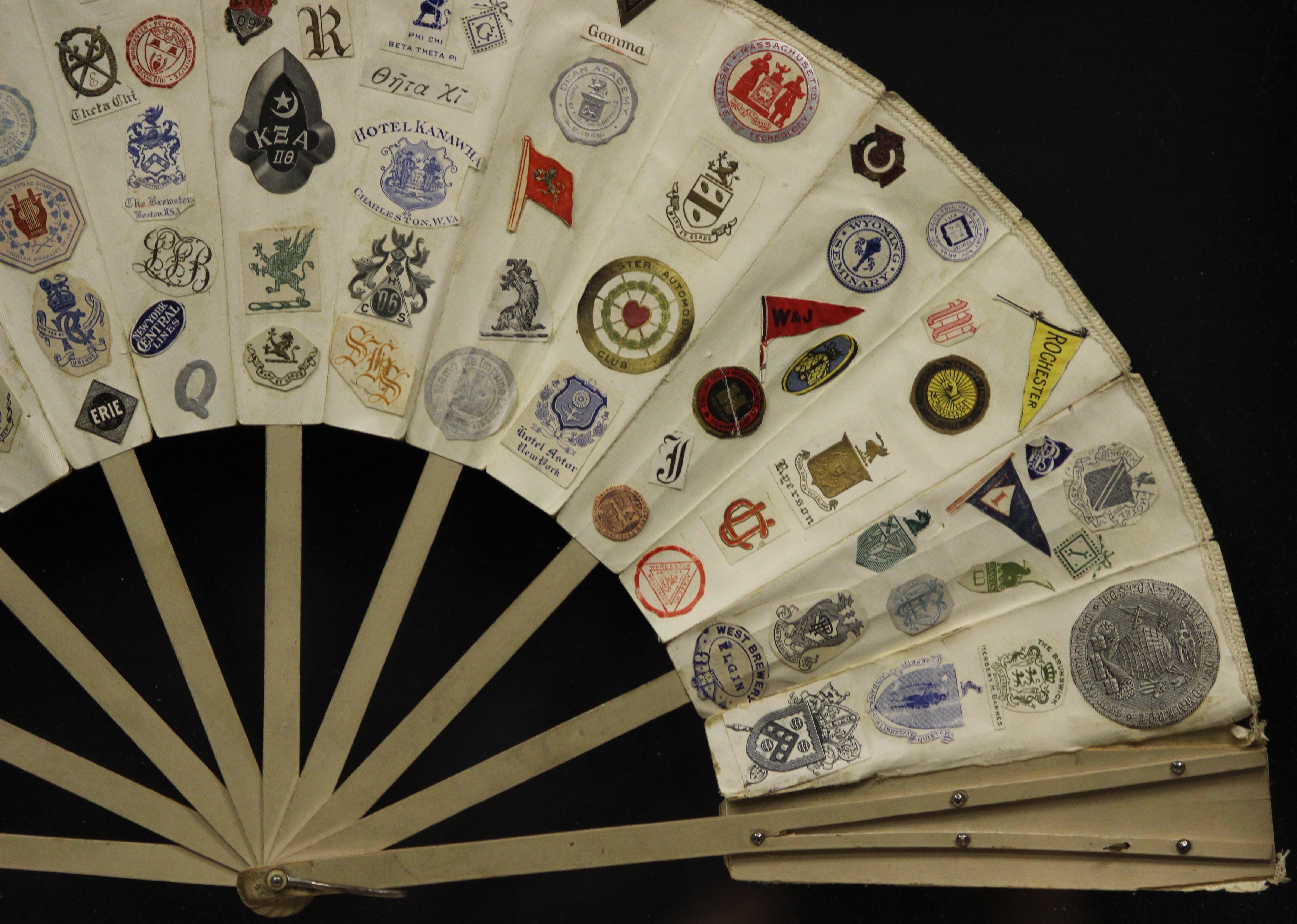 16 Panel Fan w/ 163 Letterhead Emblems For Sale 2