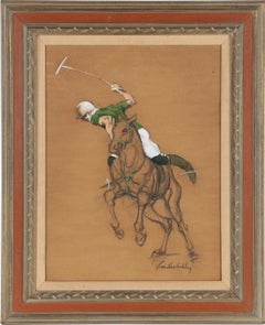 "Polo Player" Gouache by Frank N. Ashley