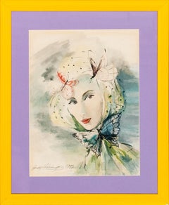 Butterfly Headdress 1945 Watercolour