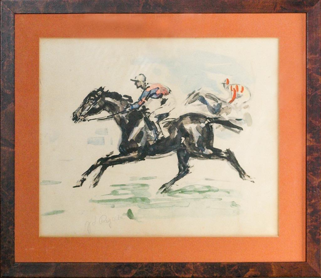 JD Reyala Animal Art - "Two French Racehorses"