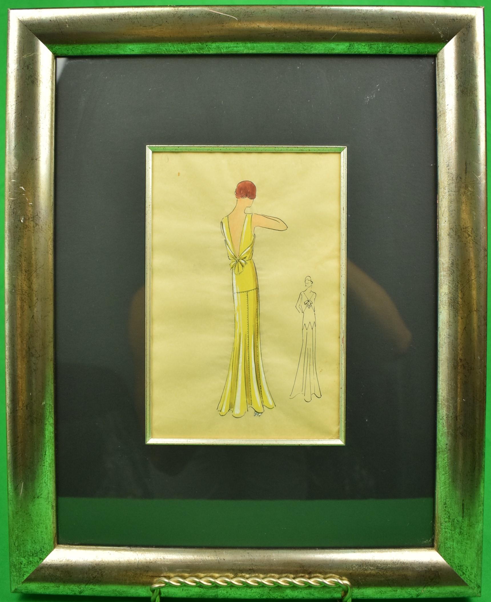 Lanvin of Paris c1920s Fashion Model Original Watercolour