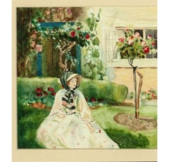 "Lady in a Garden" 1909 Watercolour
