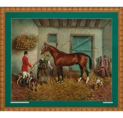 Foxhunter In A Stall c1946 Print by Richard Newton Jr.