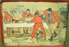Breakfast/ Supper Vintage Framed Hand-Colour Litho by Cecil Aldin