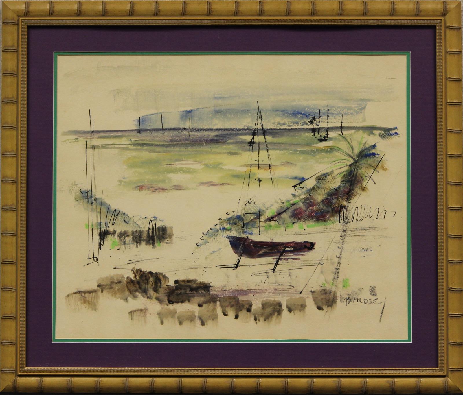 Figurative Art di Alfred Birdsey - Scena del porto delle Bermuda