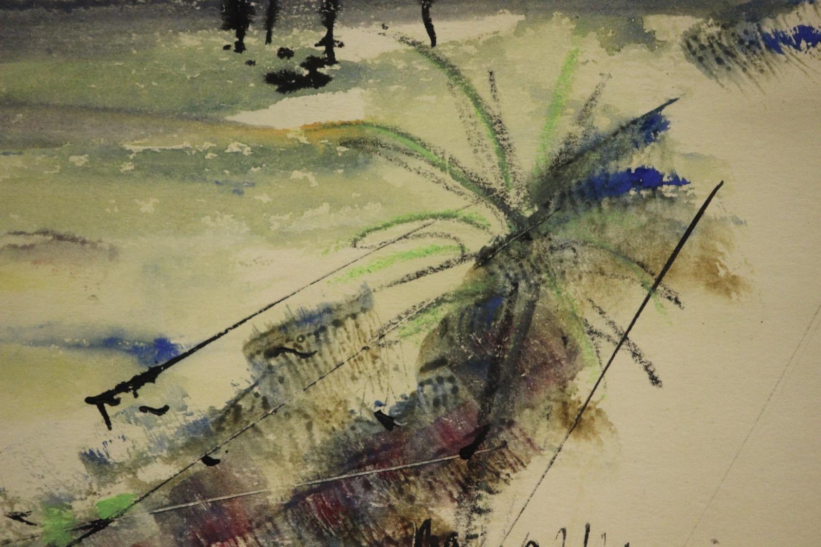 Acquerello classico di Birdsey raffigurante una scena portuale bermudiana, firmato (LR)

Alfred Birdsey (1912-1996)

Acquerello

1970s

Dimensioni dell'arte: 17