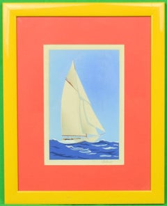 Vintage Sailboat Gouache