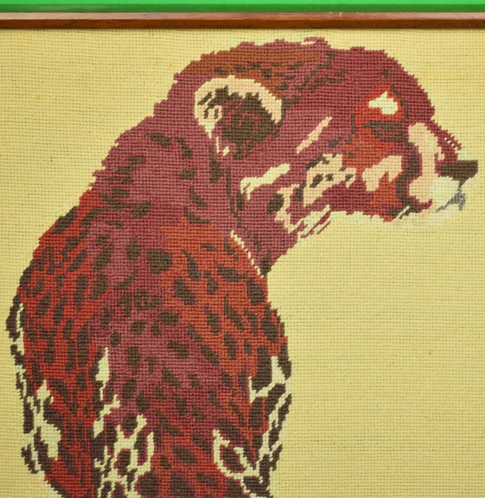 'Cheetah' hand-needlepoint circa 1960s framed panel

Image Sz: 23.75