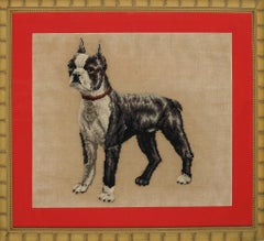 Vintage Hand-Needlepoint Boston Terrier