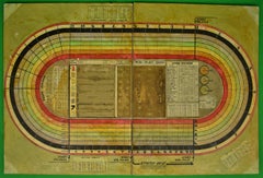 Antique Horse Race Track Original Hand-Painted c1930s Board Game