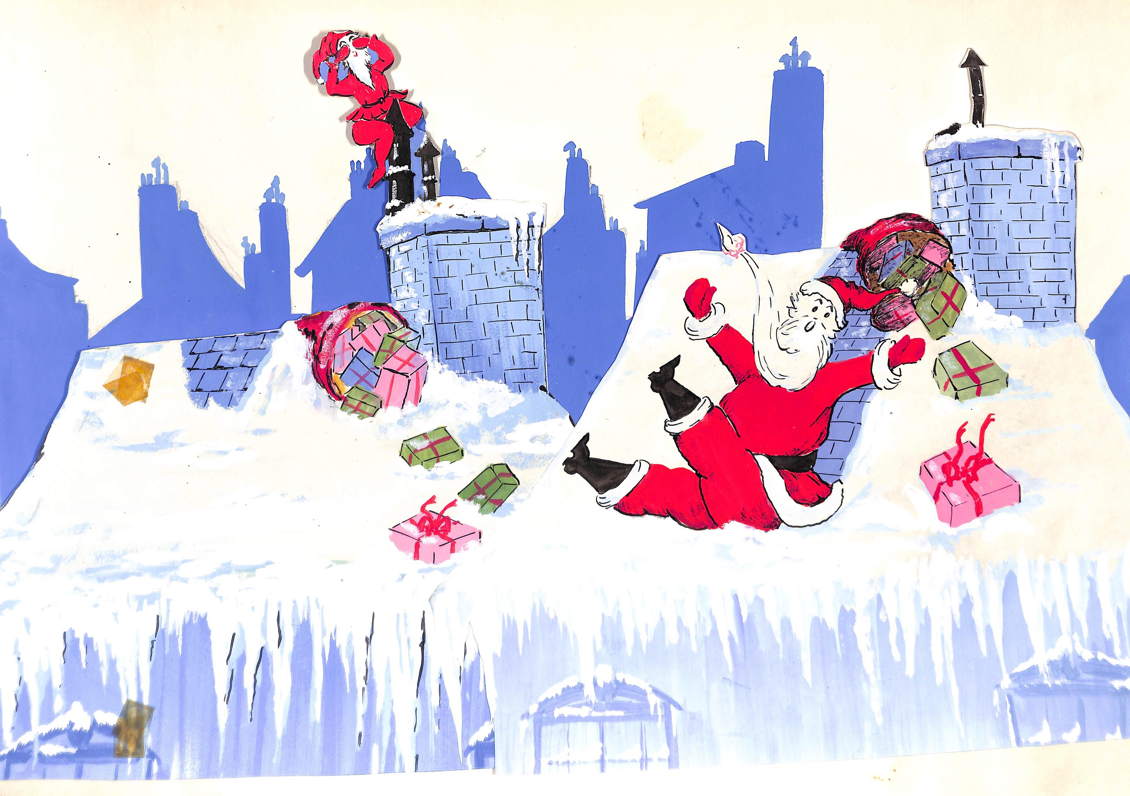 Lanvin Paris Acuarela Publicitaria Original Christmas Artwork