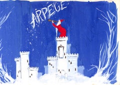 Lanvin Of Paris Original c1950s Advertising Watercolor Christmas Artwork