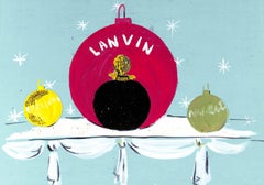 "Lanvin Of Paris Original c1950s Advertising Watercolor Christmas Artwork"