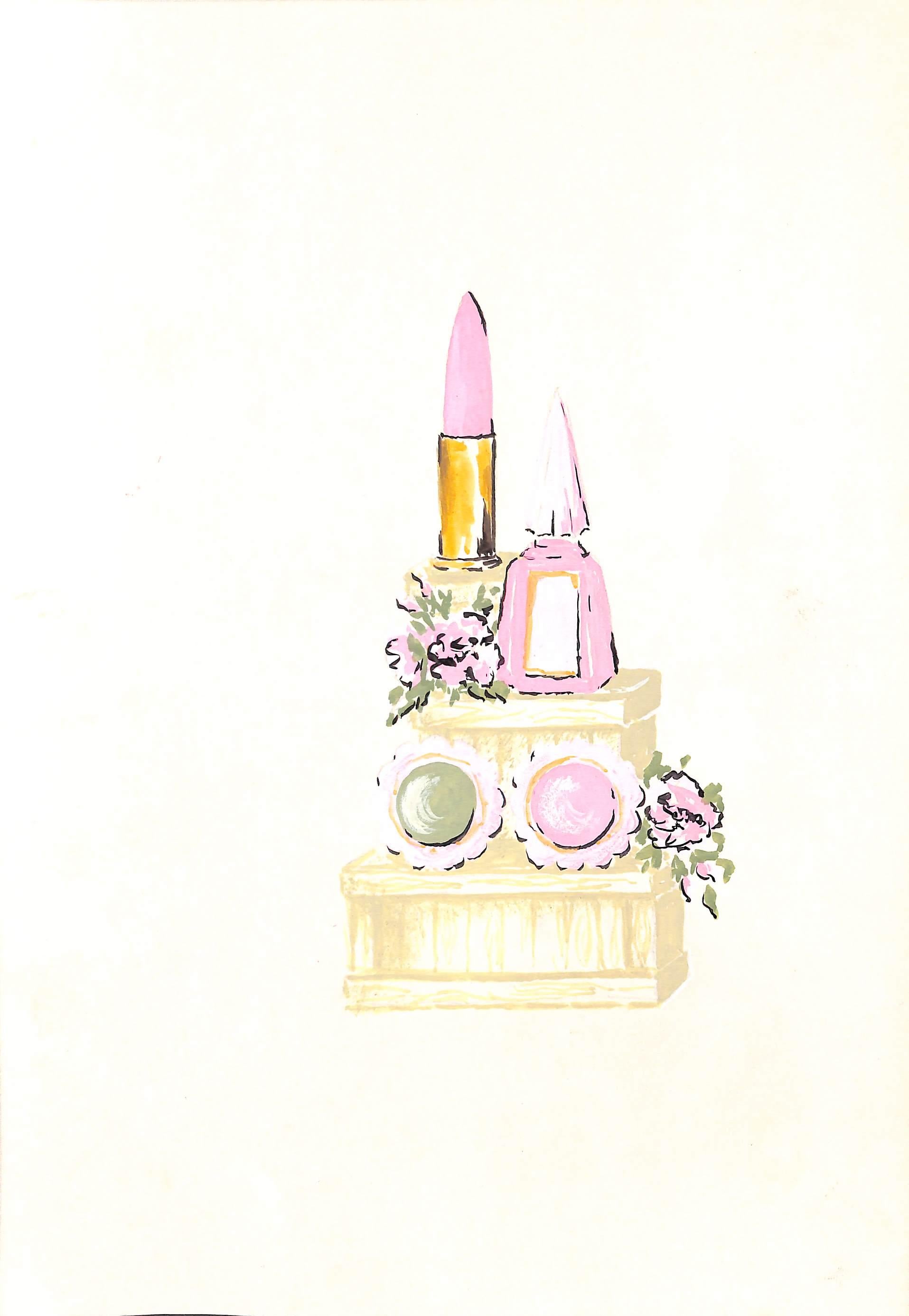 Lanvin Of Paris Original c1950s Advertising Watercolor Artwork