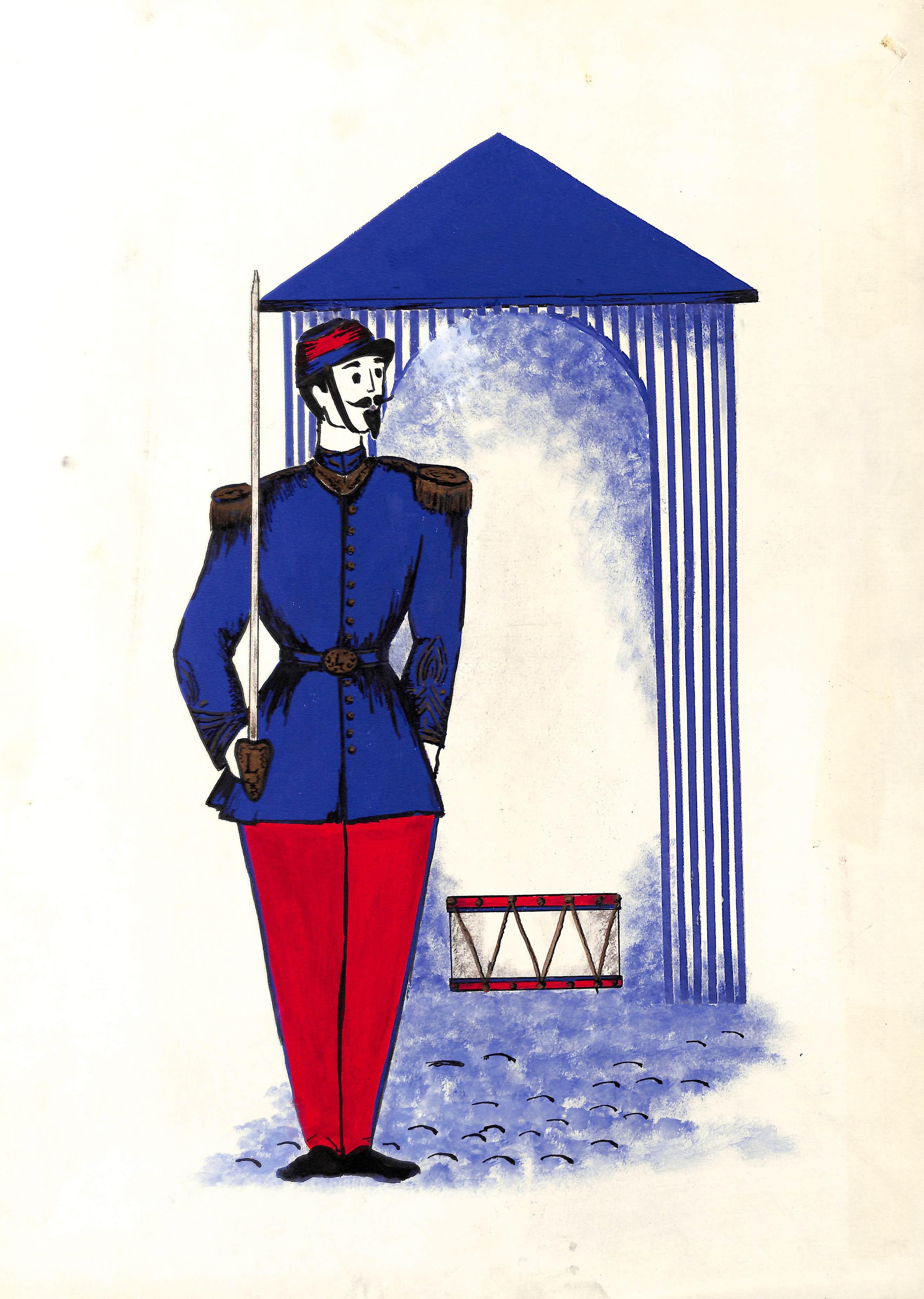 Figurative Art di Alexander Warren Montel - Lanvin Of Paris, opera d'arte ad acquerello pubblicitaria originale del 1950 circa