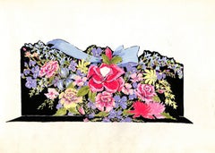 Lanvin Of Paris Original c1950s Publicidad Acuarela Obra de Arte