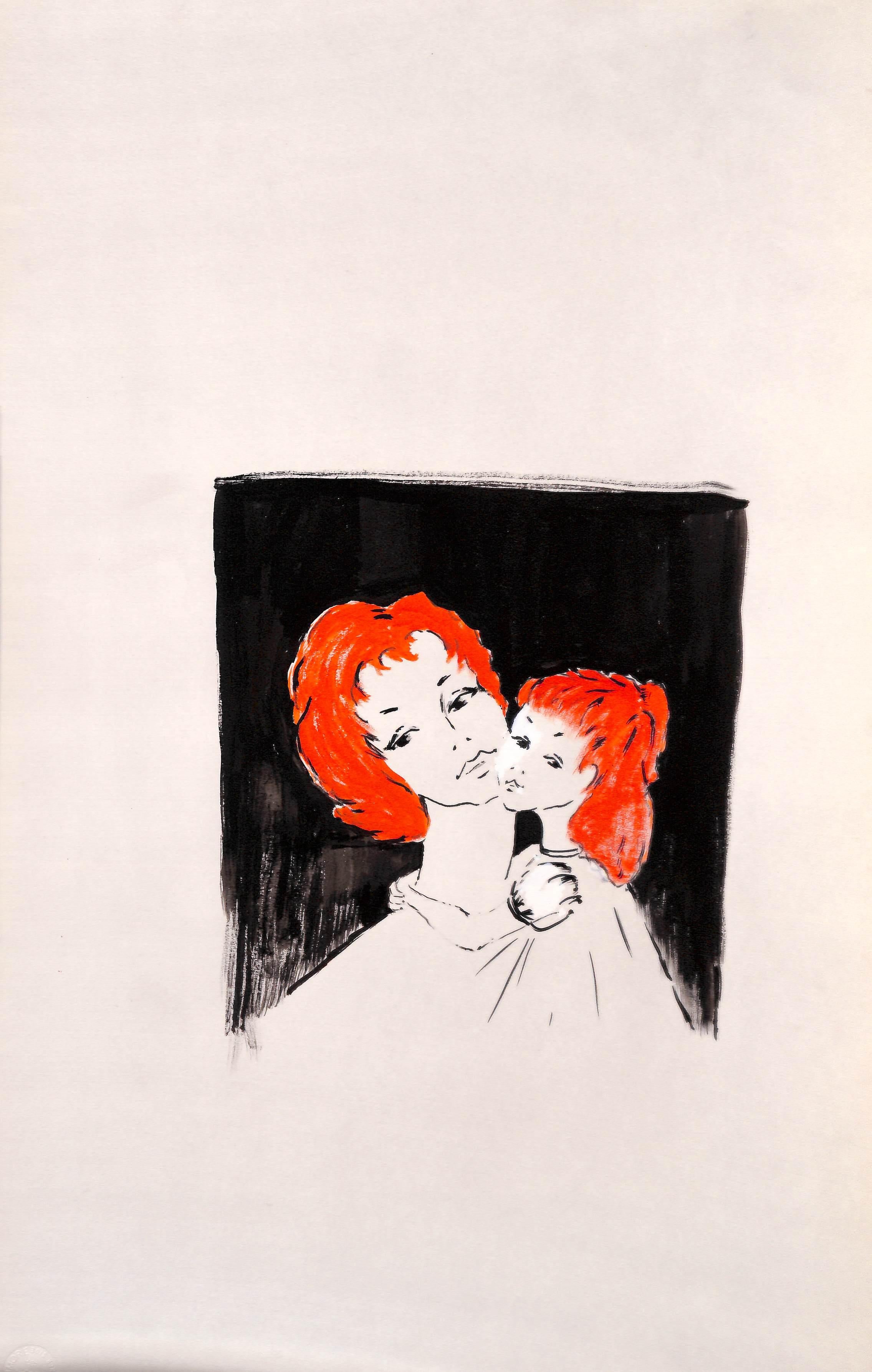 Lanvin von Paris, Original, 1950er Jahre, Werbe-Aquarell-Kunstwerk