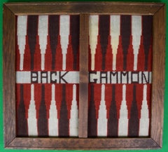 Vintage Hand-Needlepoint Backgammon Board