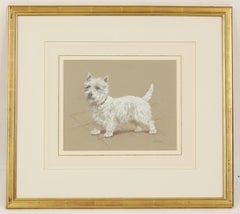 Vintage "A West Highland Terrier" Bodycolour By Mabel Gear