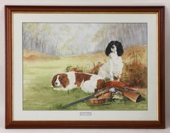 Vintage 'Quail and Sophie' Watercolour By Andrea Clarkson