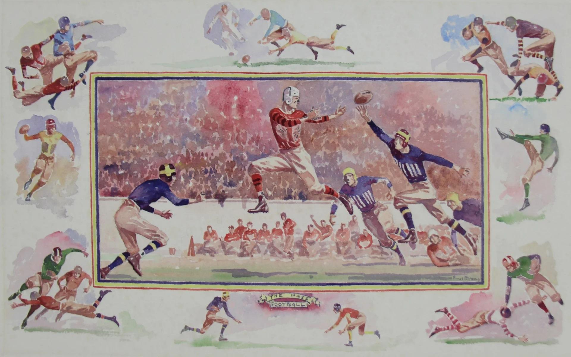 "Acquerello sul passaggio del pallone" di Paul Brown (1893-1958)