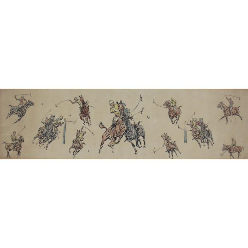 "14 Polo Players Vignette Watercolor" by Paul Brown (1893-1958) - Art by Paul Desmond Brown