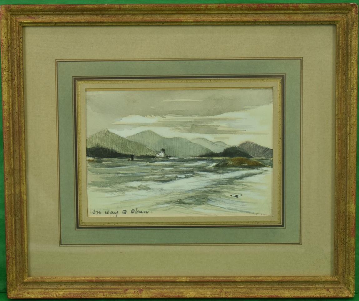 "Scottish Watercolour On Way To Oban" - Art by Unknown
