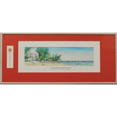 "Glitter Bay Beach House- Barbados" 1992 Watercolour by Clairmonte Mapp