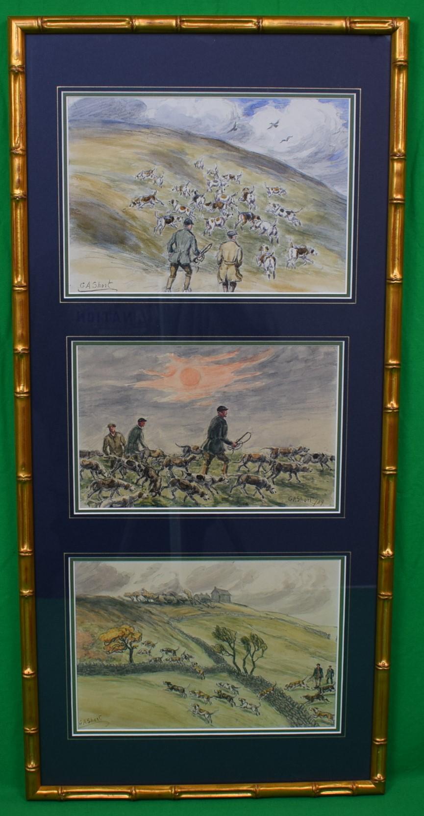 "Beagling Triptych 1939 Watercolour" By George A. Short - Art by Geroge Anderson Short