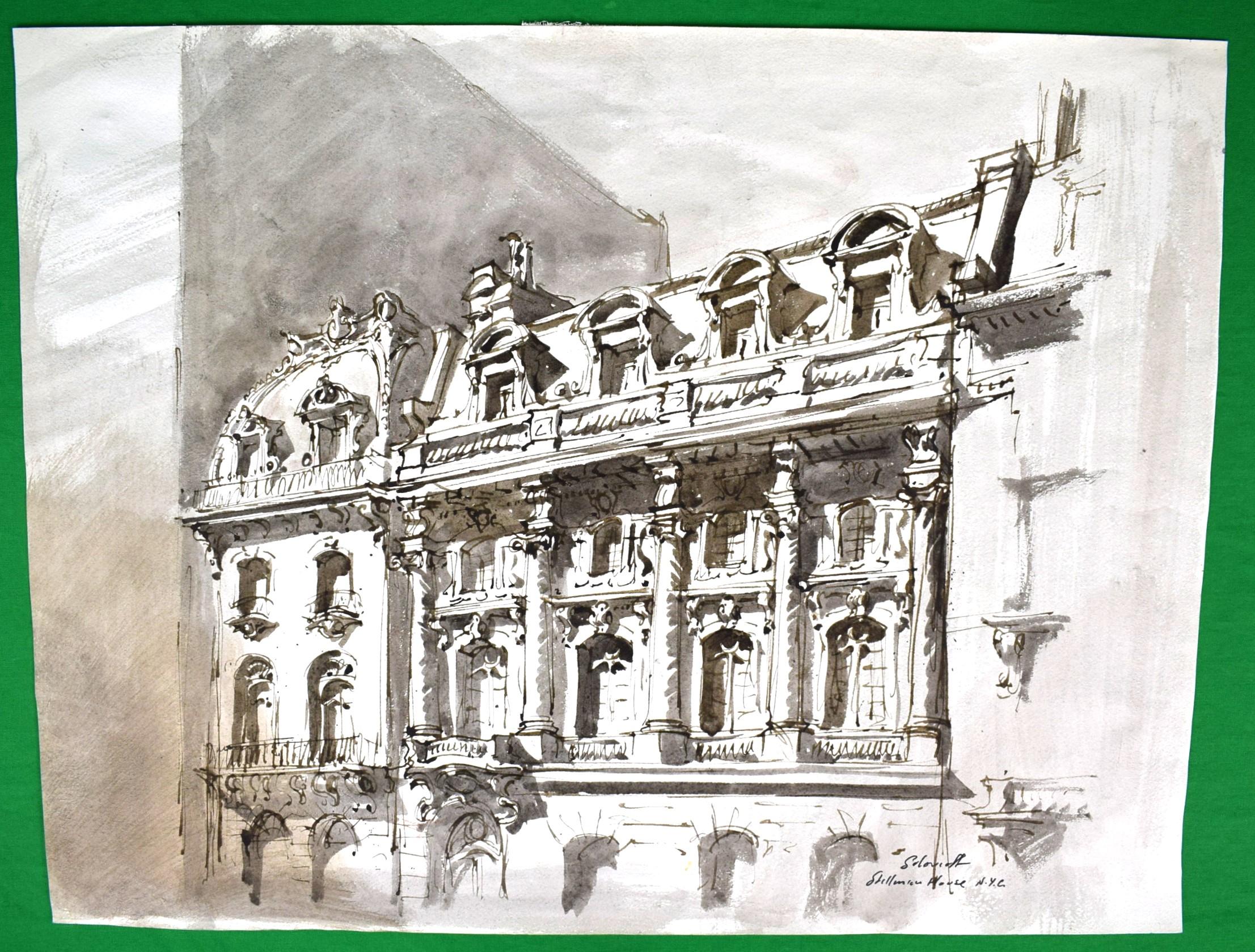 Sheet Sz: 15 1/2"H x 20 3/8"W

Both 72d Street mansions were built at about the turn of the century. The larger one, at No. 9, has been designated as a Landmark of New York by the Municipal Art Society, and a plaque on its facade bears the landmark