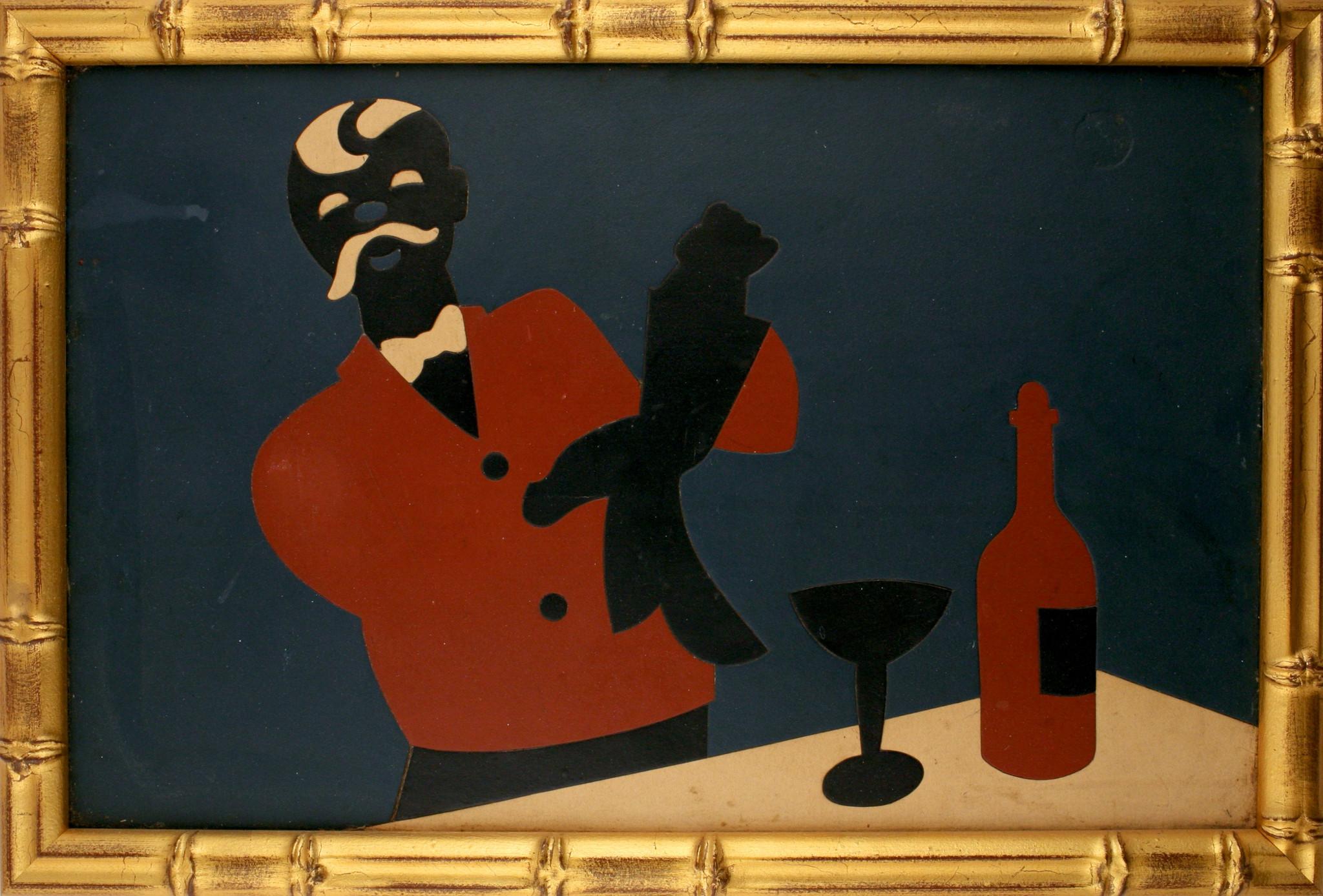 "Bartender c1950s Mixing Drinks" - Art by Unknown