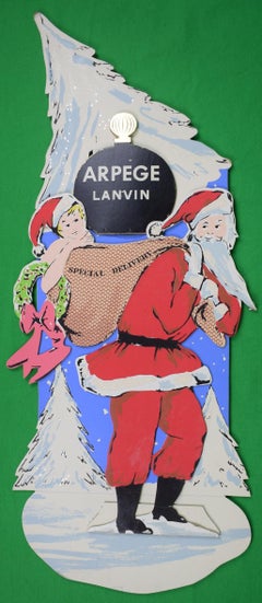 "Lanvin Arpege Perfume w/ Santa Claus 3-D Advert Sig"