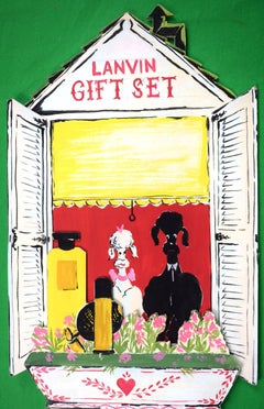 Vintage "Lanvin Paris Gift Set w/ Poodles In Window"