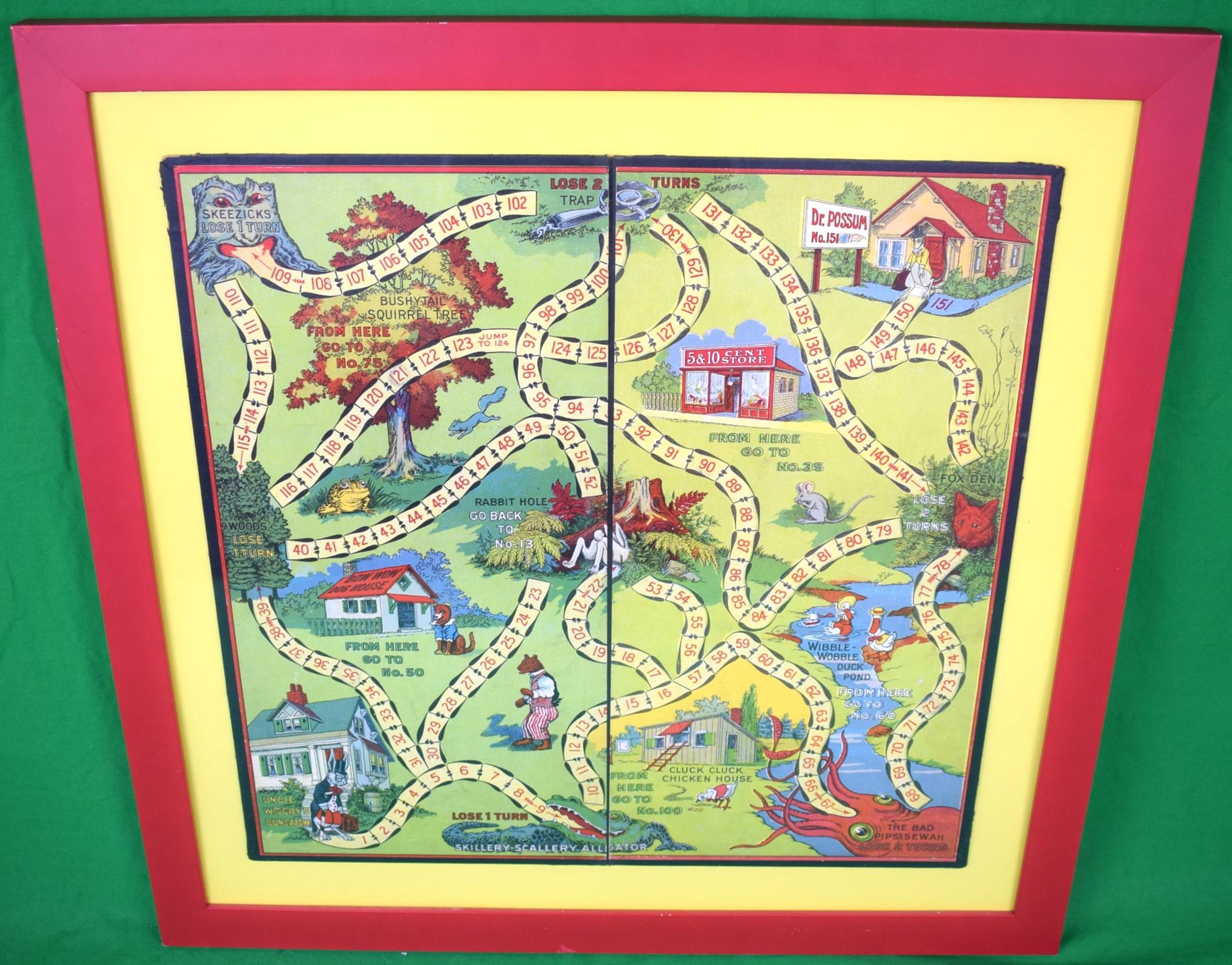 "Uncle Wiggily's Bungalow c1916 Framed Board Game" - Art by Unknown