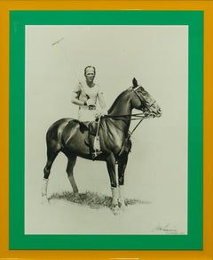 Drawing de Jack Lorraine « Palm Beach Polo » au fusain, circa 1951