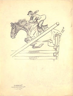 Vintage Original 1944 Pencil Drawing From Hi, Guy! The Cinderella Horse By Paul Brown 1