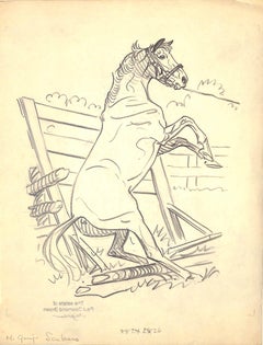 Original-Bleistiftzeichnung von 1944 aus Hi, Guy! Das Cinderella-Pferd von Paul Brown, 12